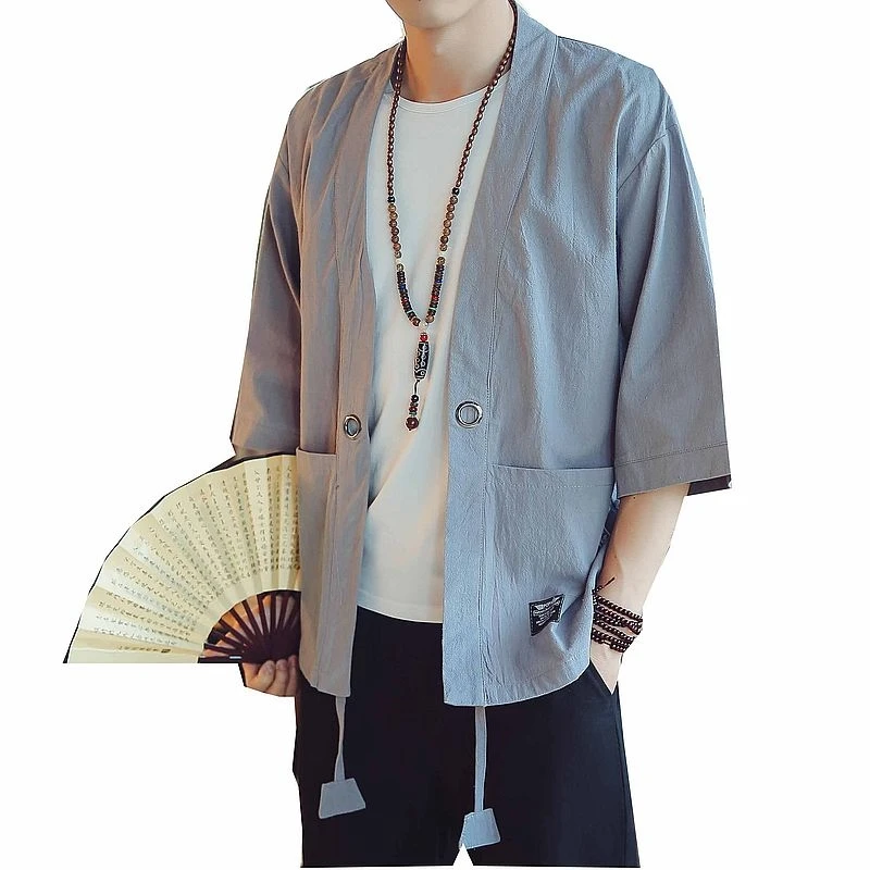 Самурайский кран японское кимоно Haori мужской женский кардиган китайский дракон Традиционная японская одежда азиатская одежда 4XL/5XL