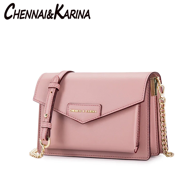 

Contrast color Mini Leather Crossbody Bags For Women 2019 Chain Shoulder Messenger Bag Lady Travel Purses and Handbags