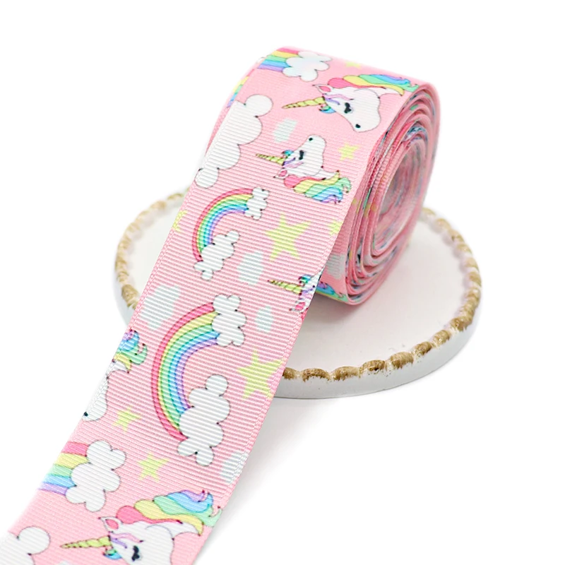 10 Yards 1.5'' 38MM Cartoon Animals Printed Grosgrain Ribbons For Hair Bows DIY Handmade Materials Y111201