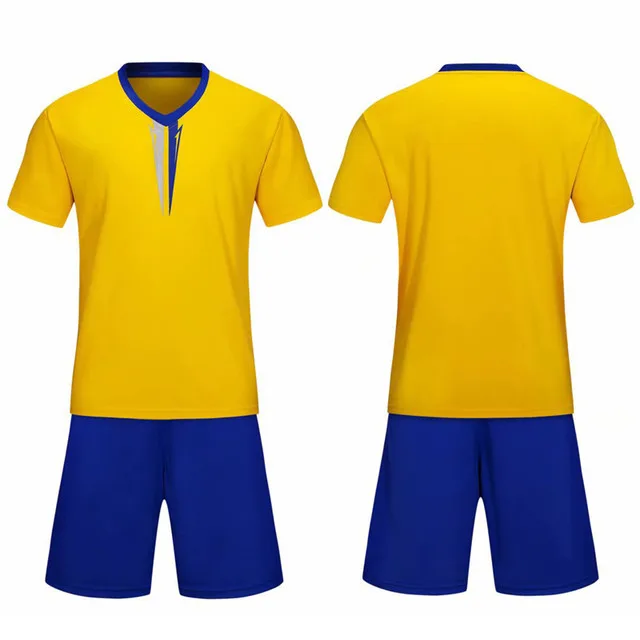 Настройка 19-20 для взрослых и детей футбольные майки комплекты короткий рукав Футбол рубашка+ шорты Наборы команда обучение, игры Спортивная униформа - Цвет: yellow