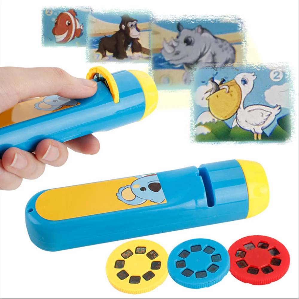 Baby Kids Sleeping Story Flashlight Projector Slide Toy Sleep Early Education Children Lamp Adjustable Focus Dropship |