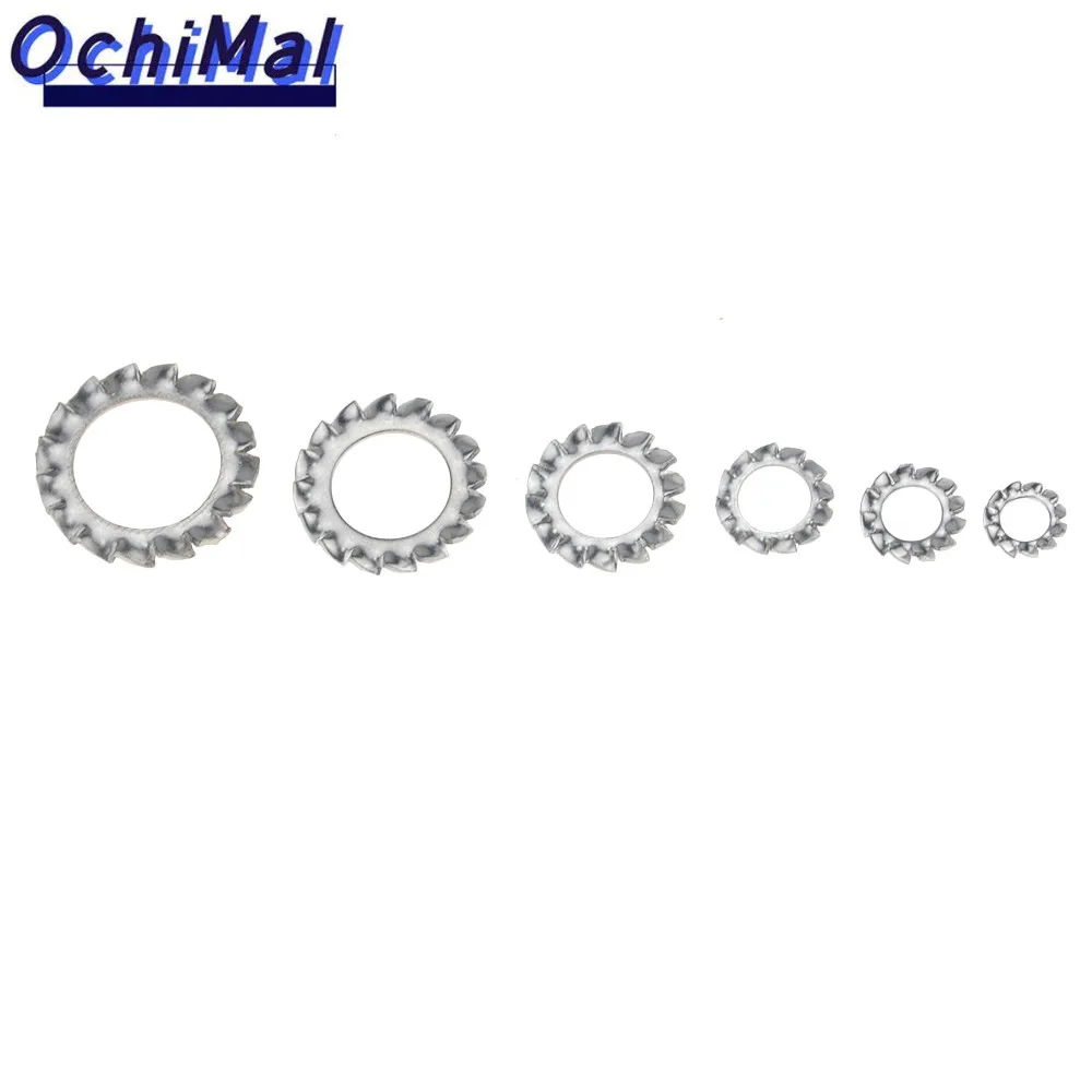 

300pcs/box M2.5 M3 M4 M5 M6 M8 M10 M12 GB862.1 DIN6798A A2 304 Stainless Steel External Toothed Serrated Lock Washer Gasket