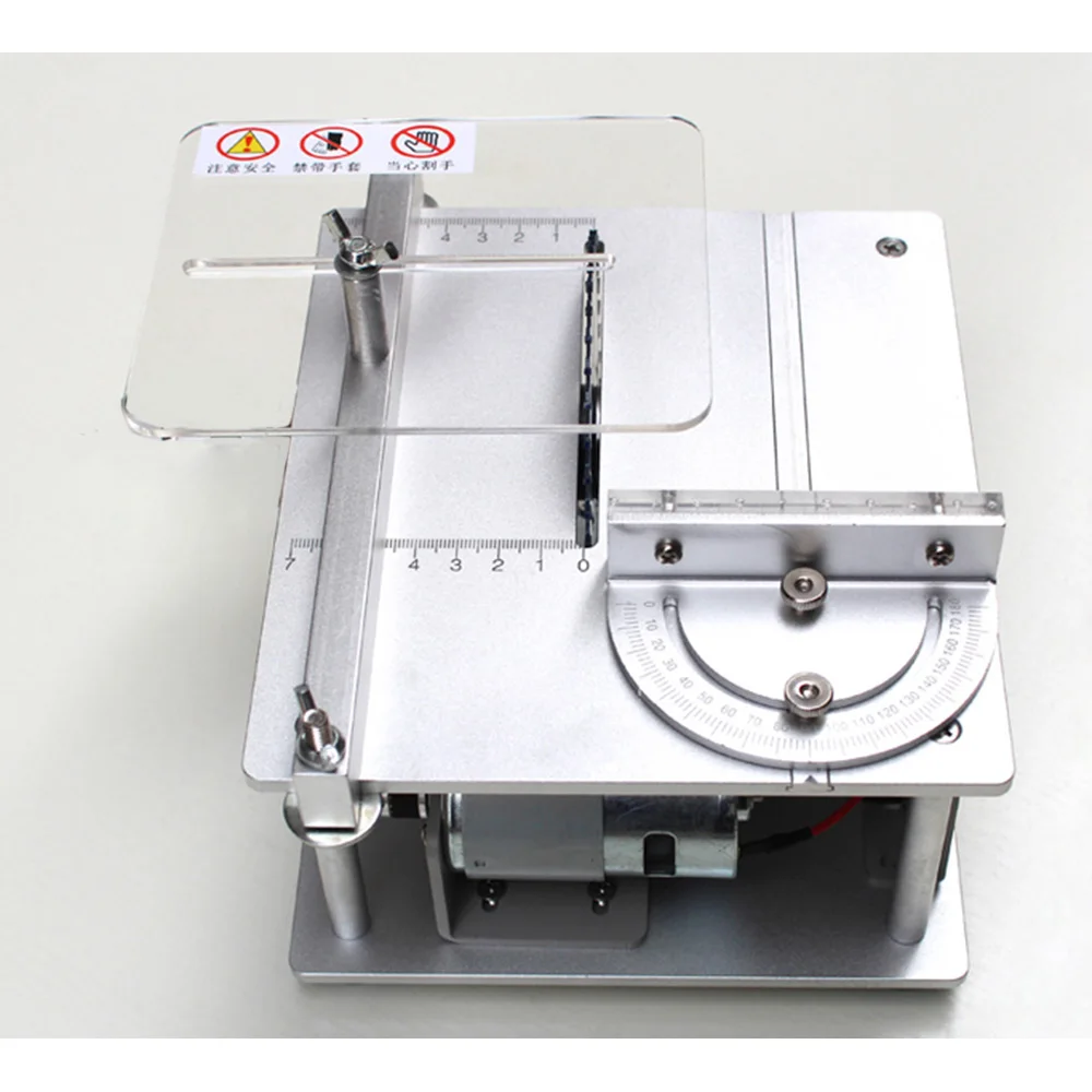 

Aluminum miniature table saw high precision DC 24V cutting machine DIY model saws precision carpentry chainsaw
