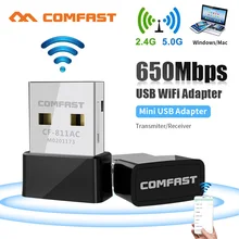 Comfast – adaptateur Wifi USB sans fil 600 mb/s, 2.4/5 ghz, carte réseau 802.11n/G/b/ac, pour PC, Dongle récepteur