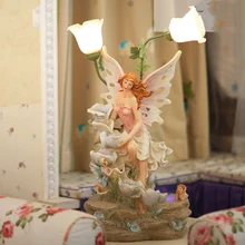 Ангел девушка и ангел статуя Младенца настольные лампы Смола модная прикроватная лампа для спальни Гостиная Настольная лампа abajur para quarto