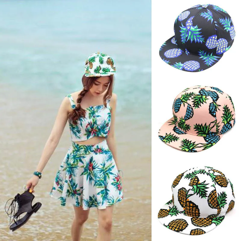 Бейсболка в стиле хип-хоп с ананасом, летняя пляжная кепка, регулируемая бейсболка, кепка в стиле хип-хоп, унисекс, женская кепка, Casquette Chapeu# LR1