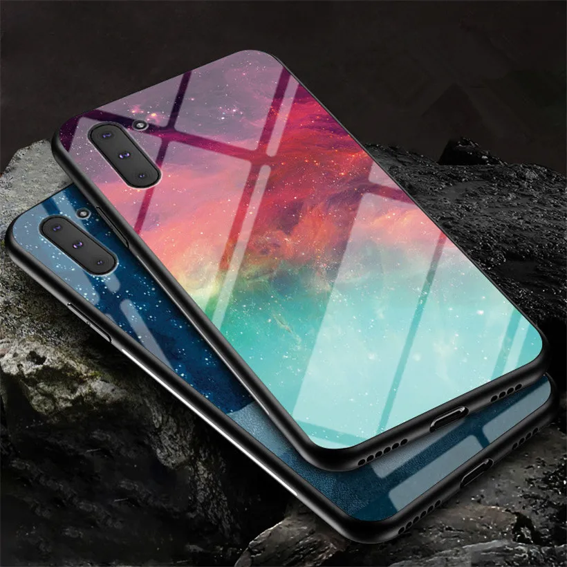 Tempered Glass Case For Honor Play Huawei 4T Pro 3 X10 V30 V20 V10 20i 10i Luxury Starry Sky Cover | Мобильные телефоны и