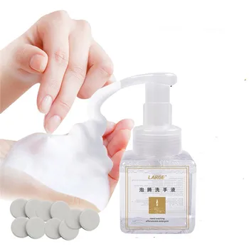 

200ML Portable Sterilization Hand Soap Mousse Bubbler Bottle 10 Pcs Effervescent Tablets Hand Wash Foam Type Outdoor Cleaning