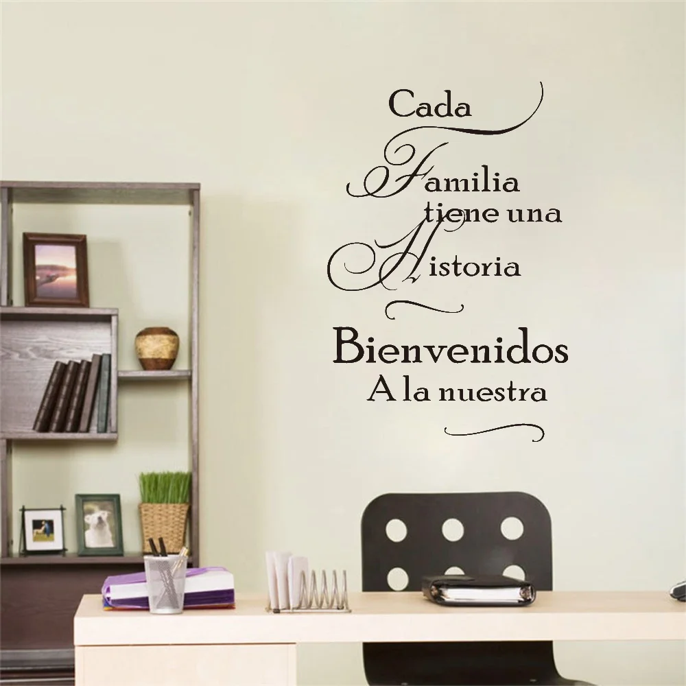 Spanish Family Quotes Stickers For Every Family Have A Story Vinyl Wall  Stickers Mural Poster Home Decor House Decoration - Wall Stickers -  AliExpress