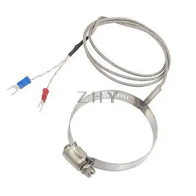 

0-400C K Type Temperature Sensors Thermocouple 1 Meter w 2.7" Clamp Hoop Probe
