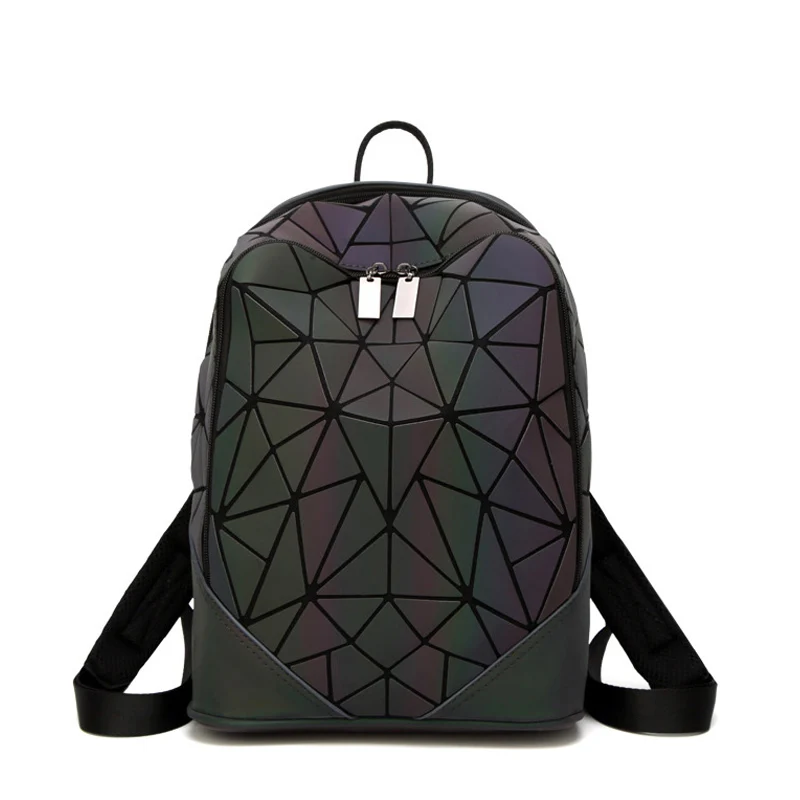 Женский лазерный рюкзак с отражающими вставками школьные голограммы геометрические складные школьные сумки для подростков девочек голографические сумки