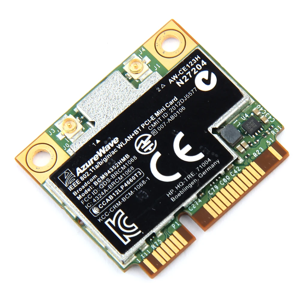 Двухдиапазонный AzureWave AW-CE123H BCM4352 BCM94352HMB Половина мини PCIe 802.11AC 867 Мбит/с беспроводной WiFi WLAN Bluetooth pci сетевая карта
