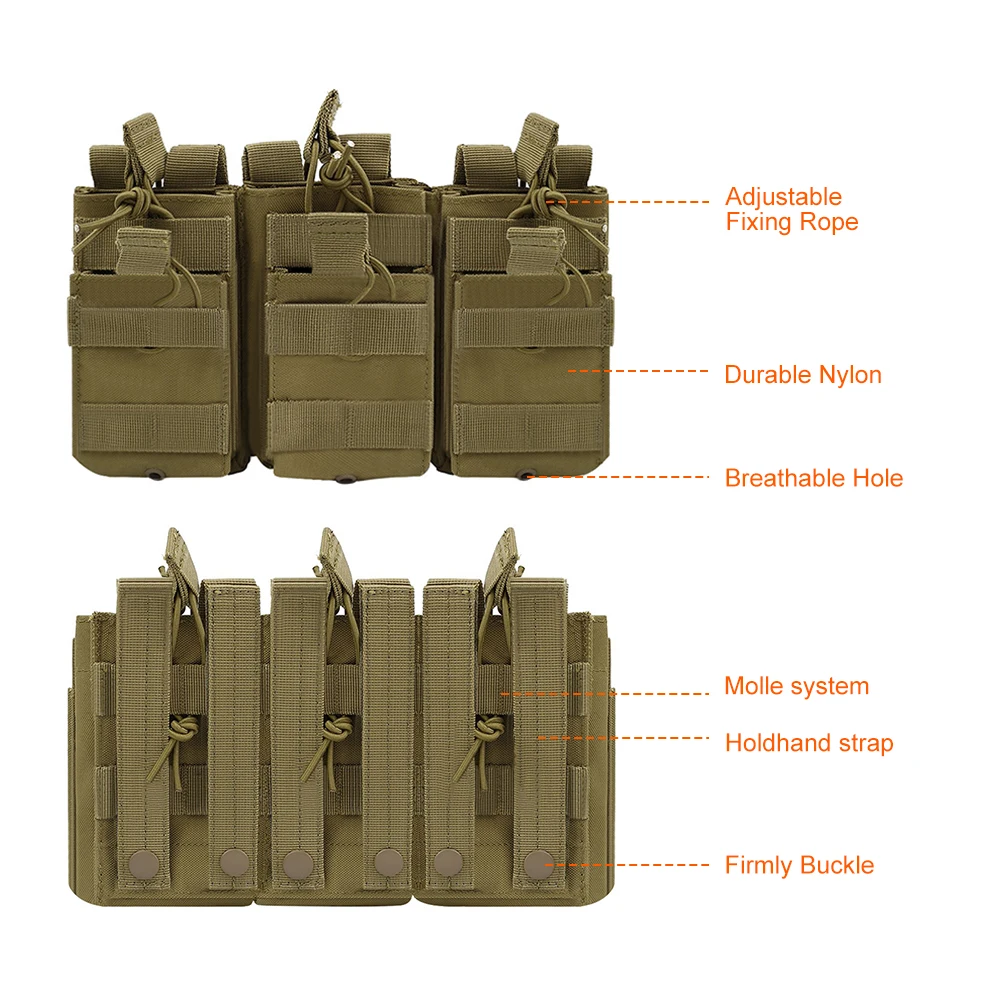 New Tactical Molle Magazine Pouch Double-Layer Triple Paintball Equipment Hunting Accessories Universal Mag Bag Cartridge Pouch
