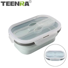 TEENRA 1 шт. складной Ланчбокс силиконовая складная коробка большая