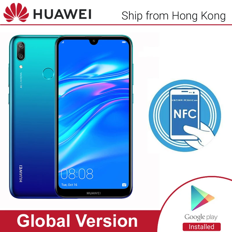 Huawei P smart 2019 Смартфон NFC телефон 3 ГБ ОЗУ 64 Гб ПЗУ 3400 мАч 2340*1080 пикселей 6 2 дюйма 16 МП
