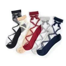 5 пар, модные сетчатые прозрачные носки для женщин, удобная дышащая тонкая рыболовная сетка, прозрачные носки до лодыжки JL