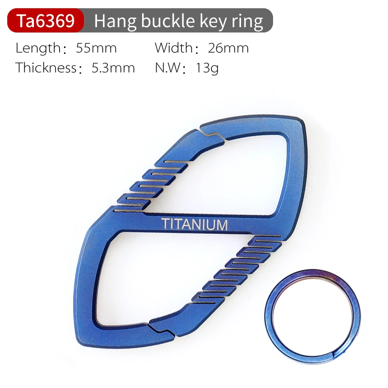 Blue with chain Tiartisan titanium сплав 8-Форма карабин titanium сплав Карабин уличный Скальный крюк для повседневного использования, карабин - Цвет: Blue with chain