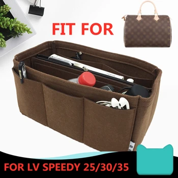 

Liner Bag for Louis Speedy 25/30/35 Lined boston Bag, Felt Cloth Insert Bag, Organizer Makeup Handbag, Multi-layer Cosmetic Bags