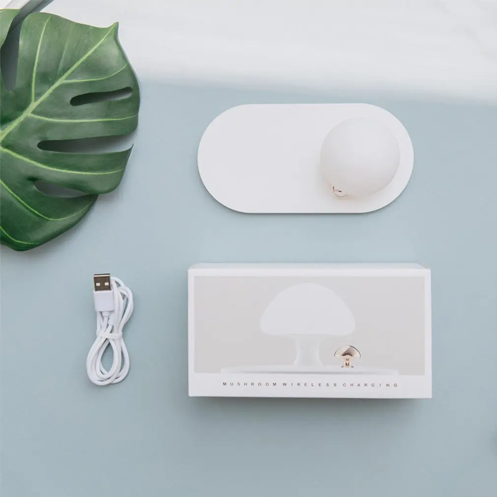 

Wireless Mini charger with touch night OI charger lamp mushroom lamp For iphoneX/8p