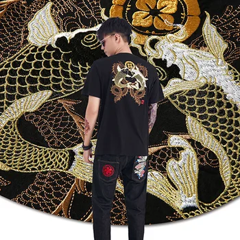 

2020 Women Summer T Shirts Loose Vintage Cotton Chinese With Double Carp Dragon Embroidery Pattern Tee Shirt Casual Cool Clothes