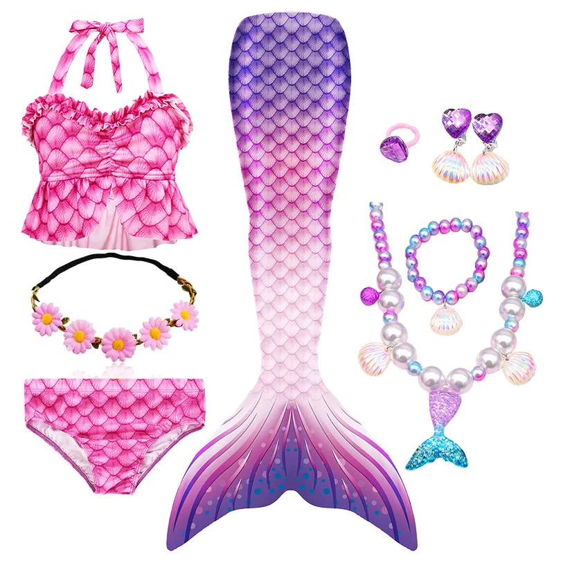 naruto cosplay Fantasy Children Mermaid Tails Swimming Party Cosplay Costumes Halloween Little Mermaid Girls Swimsuit Bikini Set Bathing Suit old lady costume