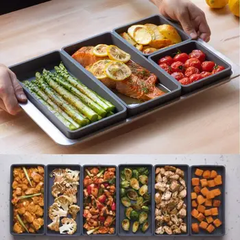 

2pcs Multifunctional Grid Cooking Divider Bread Pan Pizza Pan Cake Pan Is Not Hot