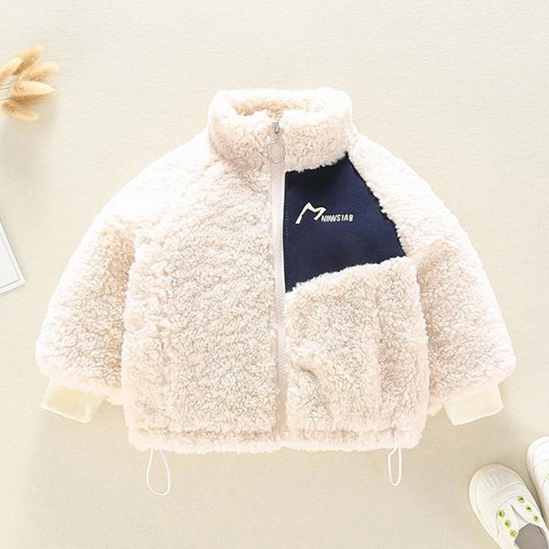 Winter Baby Kids Jacket For Boys Coats Lamb Wool Plus Velvet Thick Coats Christmas Costume For Toddler Children Outwear 1-8 Year kids jackets kids cotton clothes