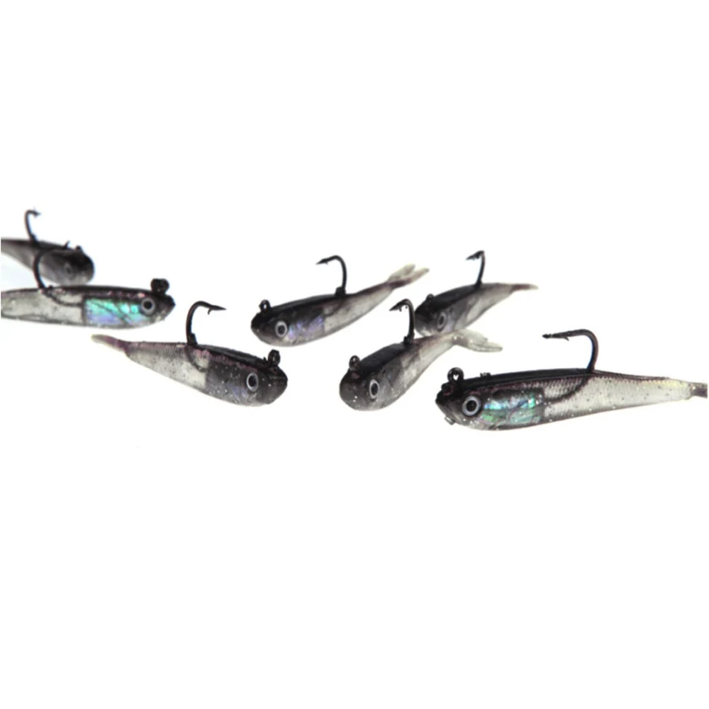 

10Pcs/lot 70mm 6g Pesca Soft Bait Fishing Lure Lead Jig Head Fish Lures Tackle Sharp Hook