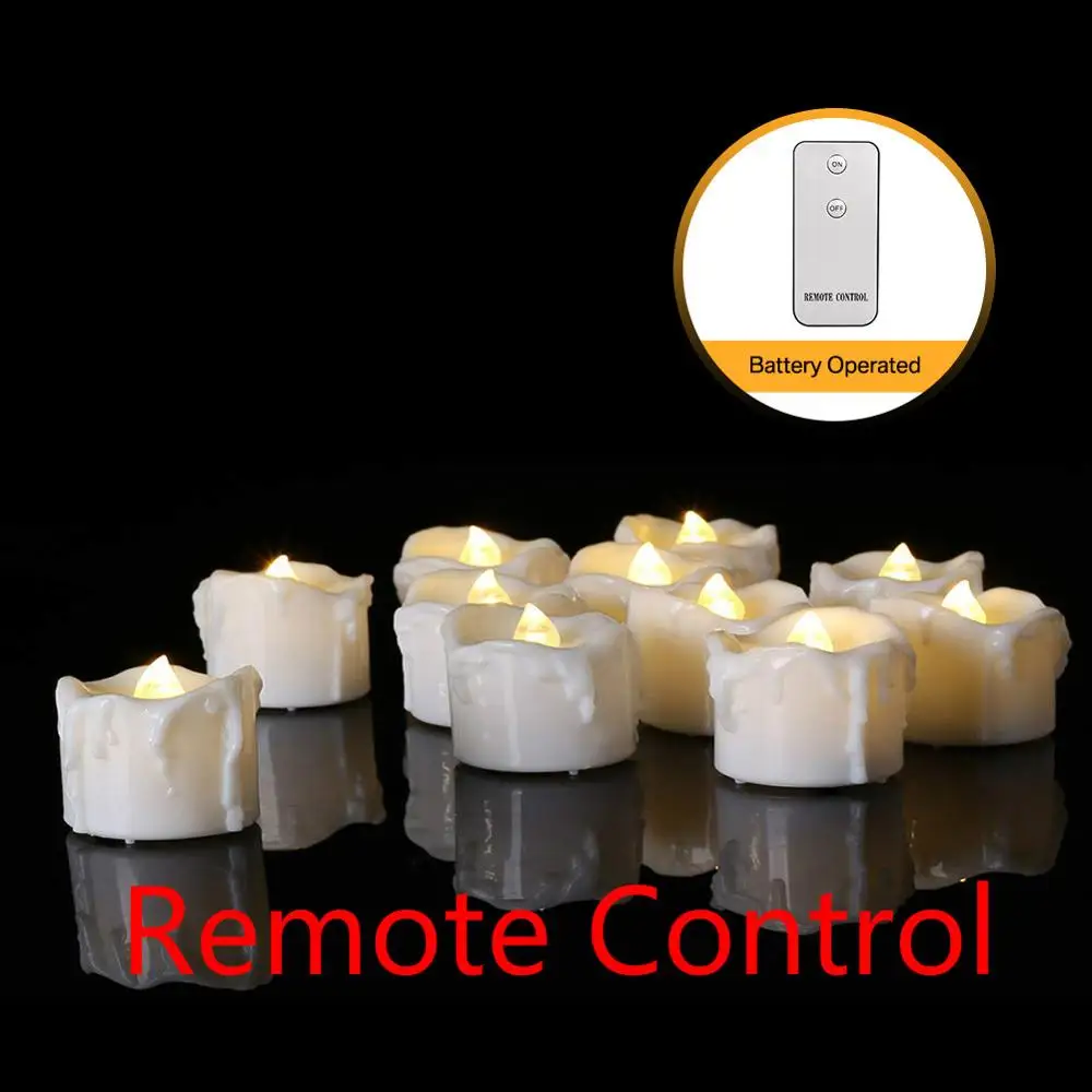 Remote Control S 12 шт. светодиодный короткие свечи без пламени пульт дистанционного управления мерцающий батарея питание теплый белый для дома Рождество фестиваль украшения - Цвет: Remote Control S