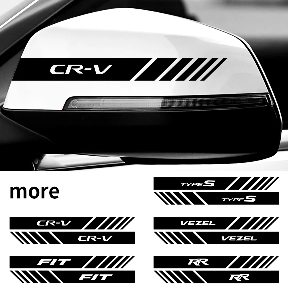 2 Pezzi Adesivi Per La Decorazione Dello Specchietto Retrovisore Dell'Auto Per Honda Mugen Civic Insight Typer Xr-V Vtec Ur-V Si Rr City Fit Cr-V Dohc