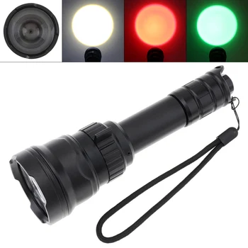 

Tactical Flashlight B198 Hand Held Rotary Focusing LED Outdoor with White + Red + Green Three-color Light Fit for Hunting