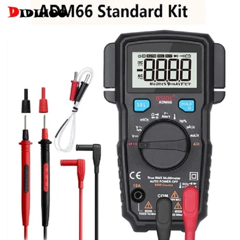 

Digital Multimeter BSIDEADM66 62 Auto Range True RMS DMM DC/AC Voltage Current Temperature Tester Probe Capacitance Diode Ohm