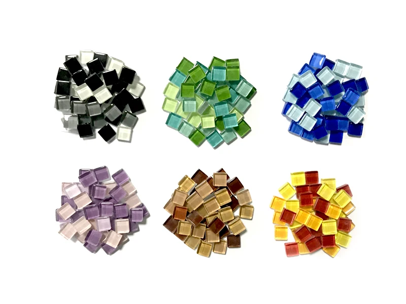 100g(About 100pcs) 1cm Multi Colors Square Glass Tiles For DIY Crafts Supplier Making Tiles Fashion Home Decoration GYH