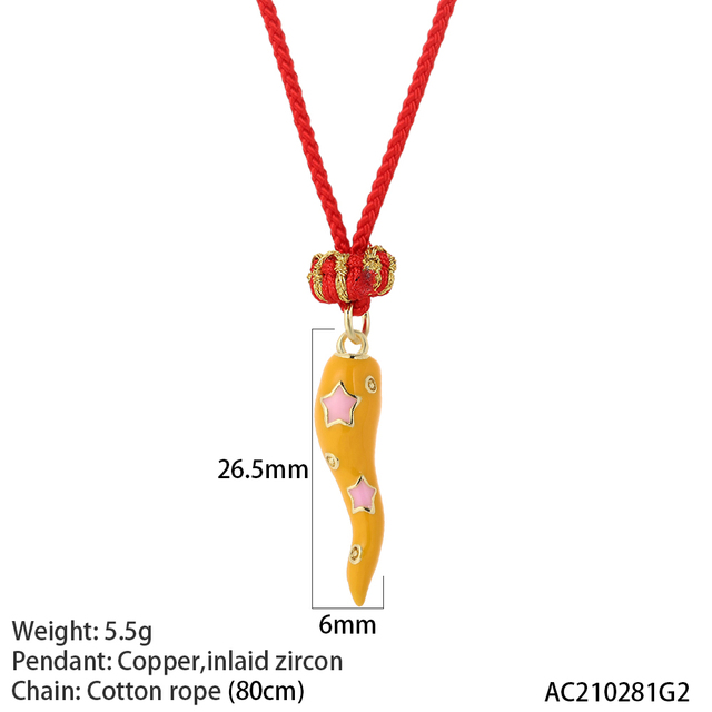 Boho Hot Chili Neckalce for Women Colorful Star Moon Collars Adjustable Chains Link Woman's Pendant Friend Gift Butterfly