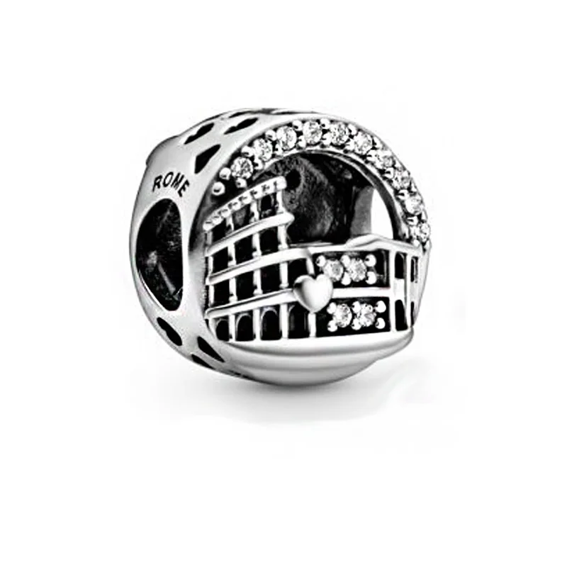 

2020 Summer New 925 Sterling Silver Rome Colosseum Openwork Charms pendant fit Original Pandora Bracelets Women gift jewelry