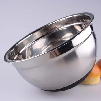 

DishyKooker Stainless Steel Mixing Bowl with Ergonomic Non-Slip Silicone Base Professional Kitchenware