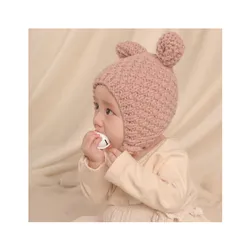 Children's Woolen Knitted Hat For Autumn And Winter Thickened Warmth For Autumn And Winter Plush Earmuffs Baby Cute Hat