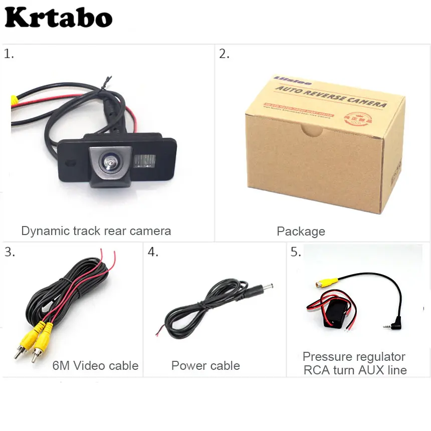 krtabo Car rear camera For Audi RS4 Avant Quattro 2006 2007 2008 night vision reversing   camera CCD HD waterproof camera - 5