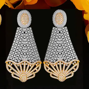 

Trendy Luxury Shiny Dangle Pendant Earring For Women Wedding Cubic Zirconia Bridal Earring Jewelry Accessories High Quality 2020