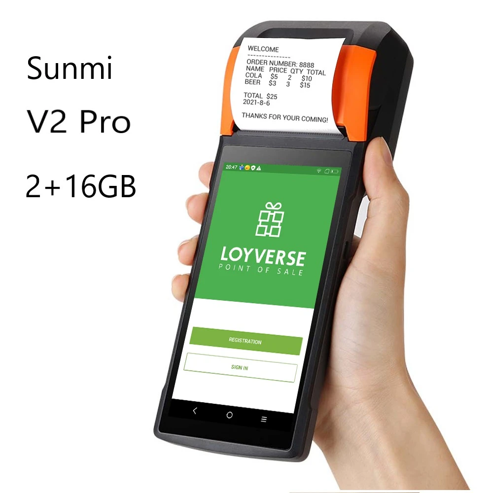 4G Sunmi V2 pro Mobile Handheld POS System with Thermal Printer