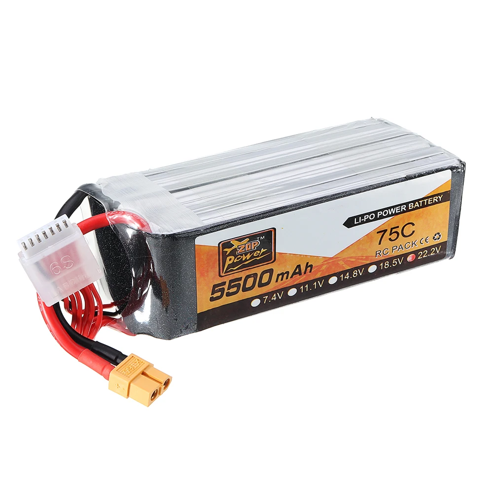 ZOP power 22,2 V 5500mAh 75C 6S Lipo батарея XT60 разъем для Радиоуправляемый вертолет FPV автомобильный самолет FPV гоночный Дрон Квадрокоптер