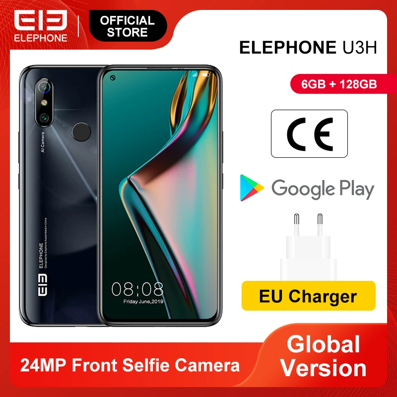 В наличии ELEPHONE U3H 6 ГБ 128 Helio P70 смартфон 53 &quotFHD + экран 48 МП Двойная Задняя камера 24