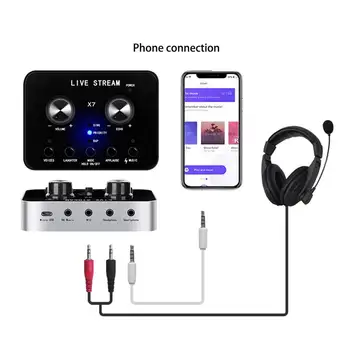 

External Sound Card Headset Microphone Smartphone Webcast Personal Entertainment Live Broadcast Voice Changer for Phone Computer