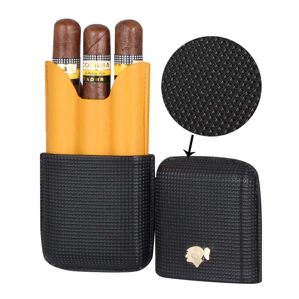 Cohiba Gadgets Leather Cigar Case Travel Humidor Holder Portable 3