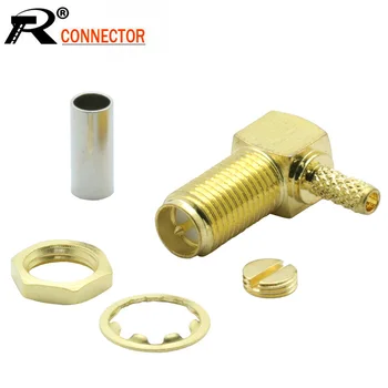 

10pcs Gold Plated RP SMA Female Jack Right Angle RF Connector 90 Degree RP SMA Female Adapter for RF Coaxial Cable RG316 RG178