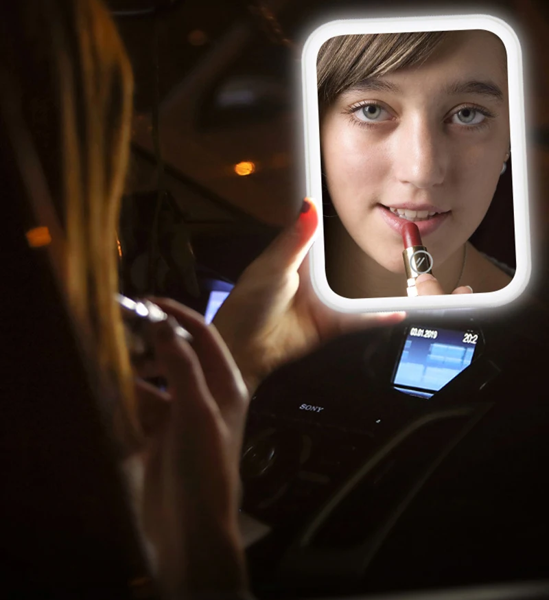 Cosmetic Mirror with Led Lighting Make up Vanity Mirror Portable Folding Desktop Cosemtic Mirror With Light Women Beauty Makeup 1