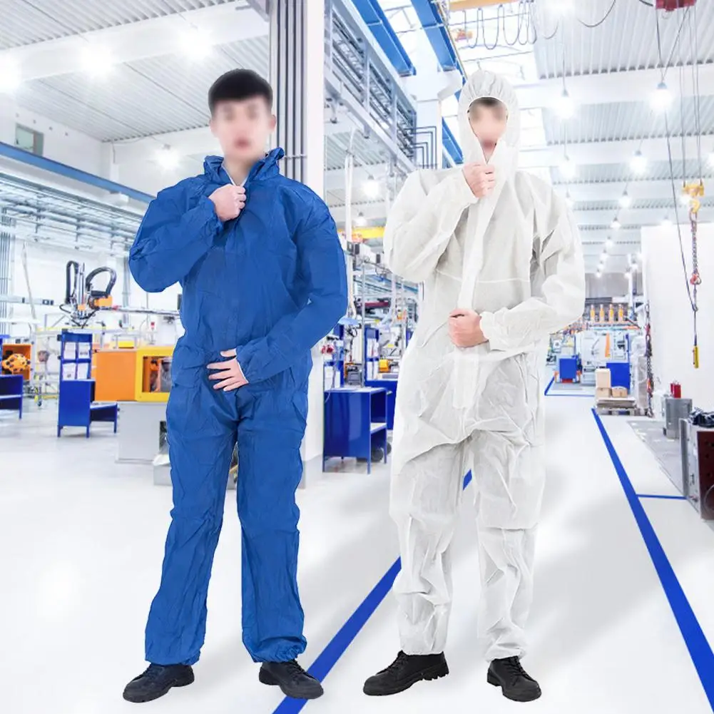 

L- XXXL White Protection Coveralls Disposable Protective Isolation Gown Clothing Factory Hospital Safety Clothing Coverall Suit