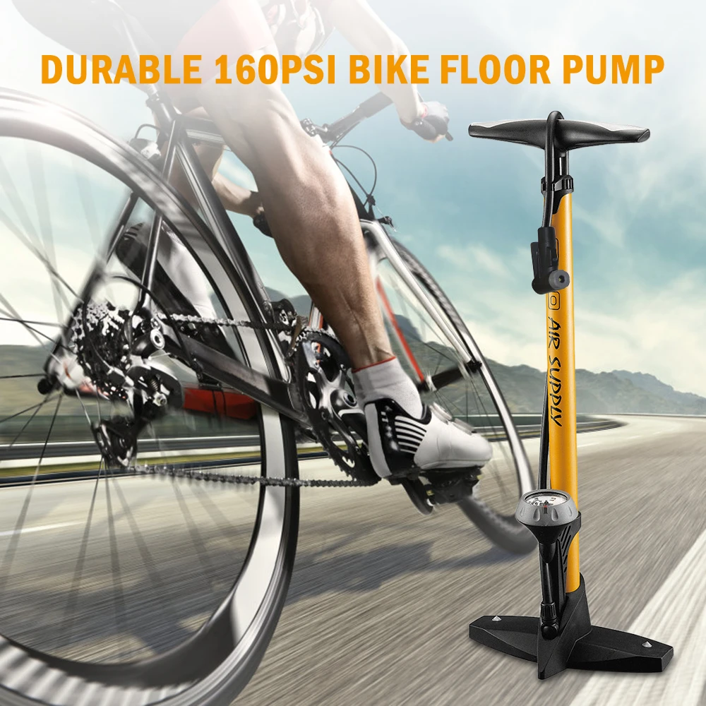 

GIYO Bike Pump High Pressure Floor Pump 160PSI Bicycle Pump with Pressure Gauge for Presta and Schrader Valve Cycling Accessorie