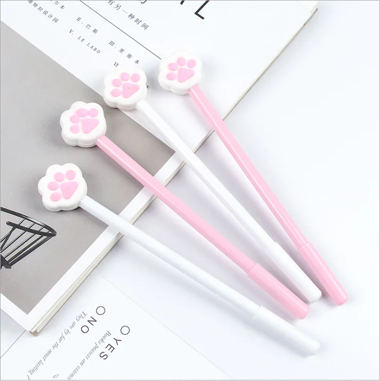 

Ellen Brook 1 Pcs Softhearted and Cute Girl Cat Paw Gel Pen Romantic Pen School Supplies Office Supply Student Black Ink 0.5mm