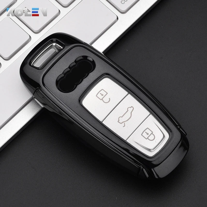 Nuova copertura della cassa chiave a distanza dell'automobile del PC di TPU per Audi A6 A7 A8 e-tron C8 Q8 2018 2019 2020 accessori automatici della protezione del supporto chiave - H7a9ddbfffd18408f880fb8d70944e83eg